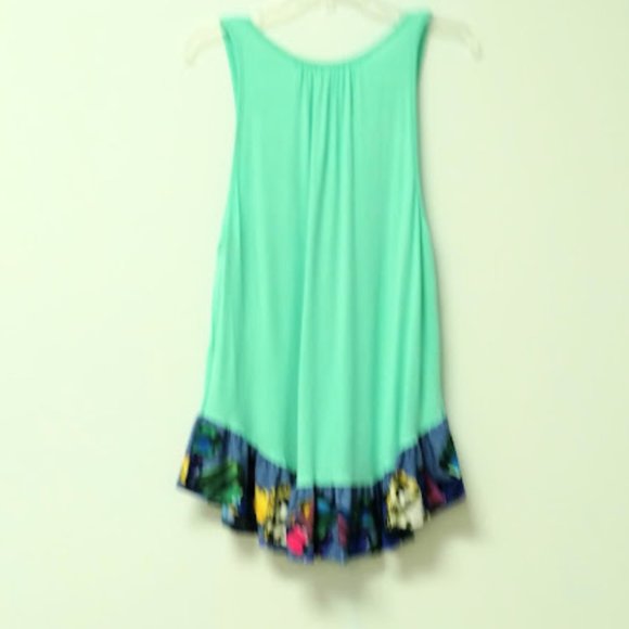 Lime Green Ruffle Abstract Border Top - Picture 2 of 3